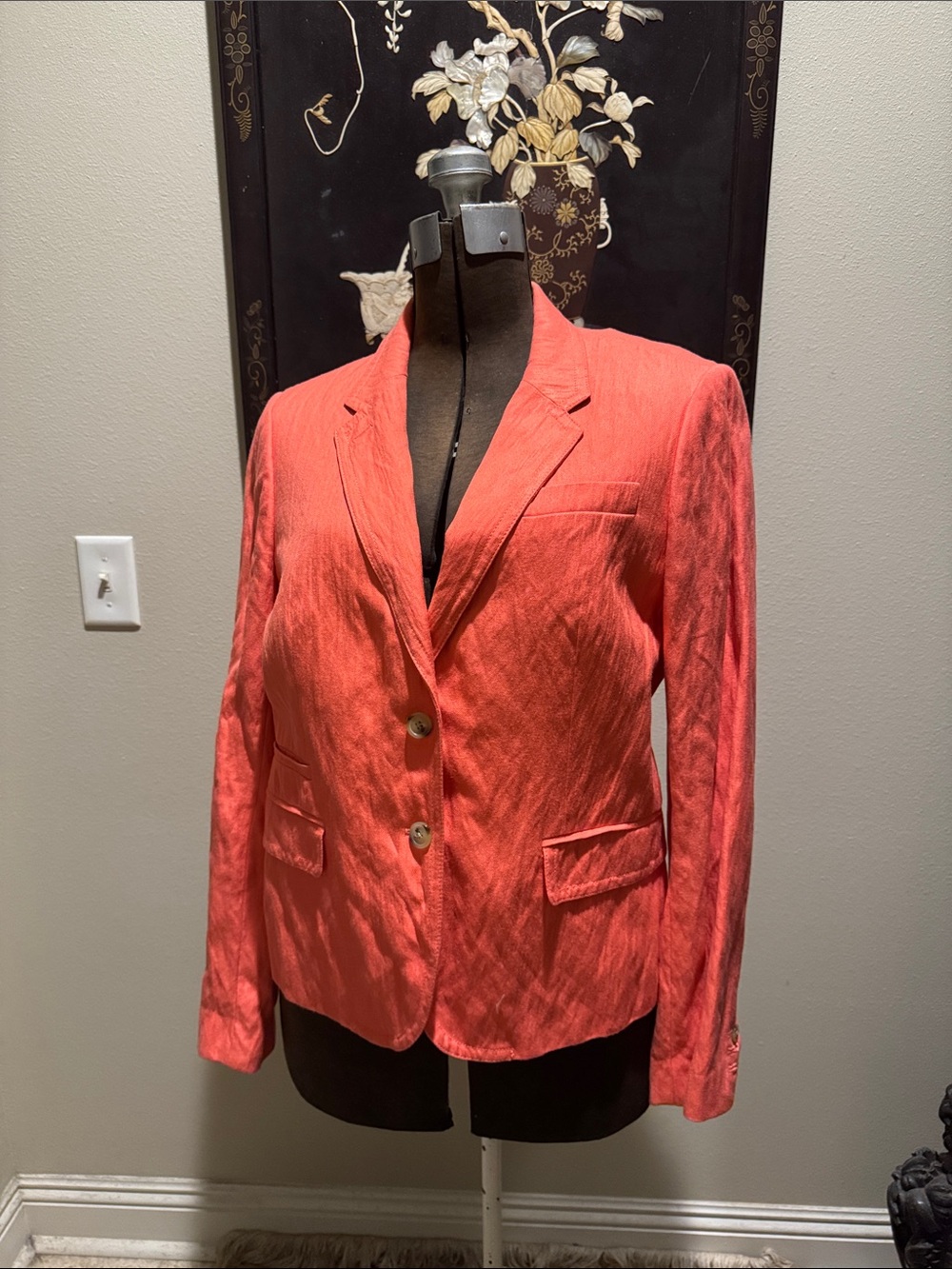 J. Crew Schoolboy Coral Single-Breasted Blazer Sz 12